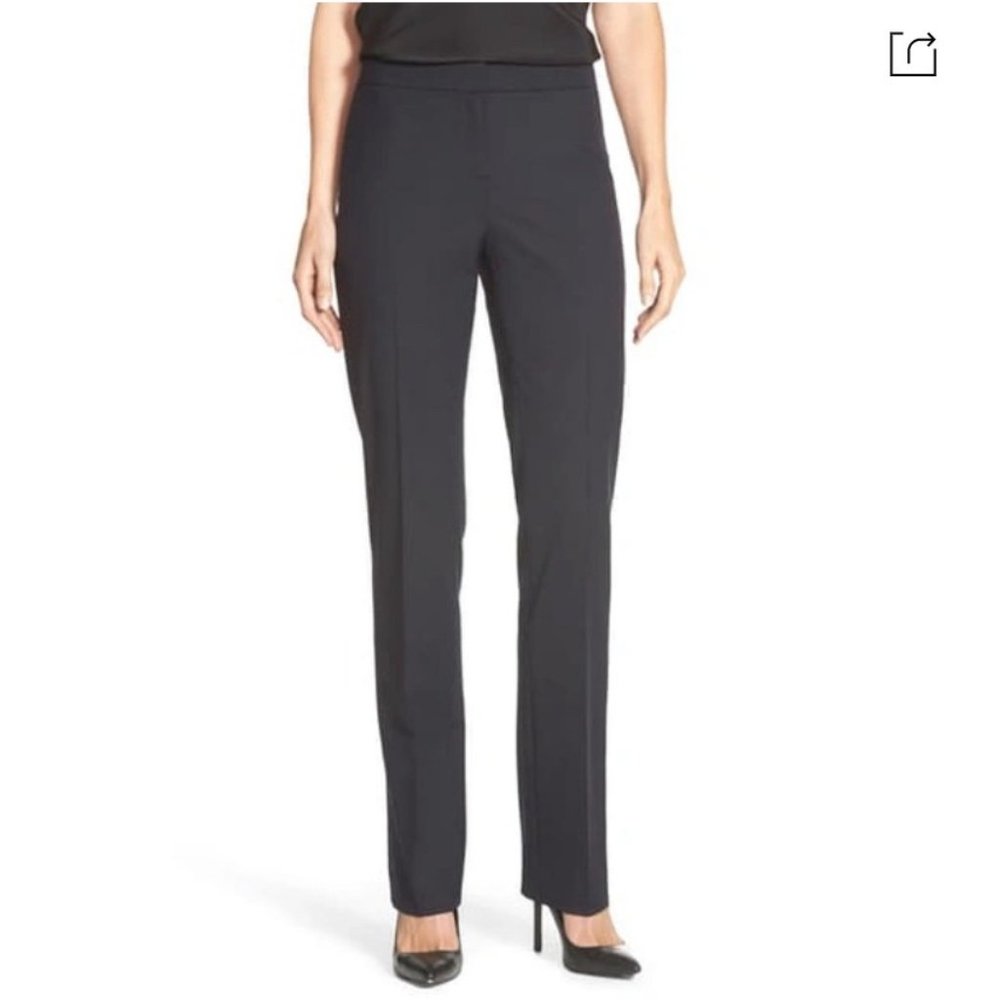 LAFAYETTE 148 Italian Stretch Wool Barrow Pant In Black Size 10 - Picture 10 of 11
